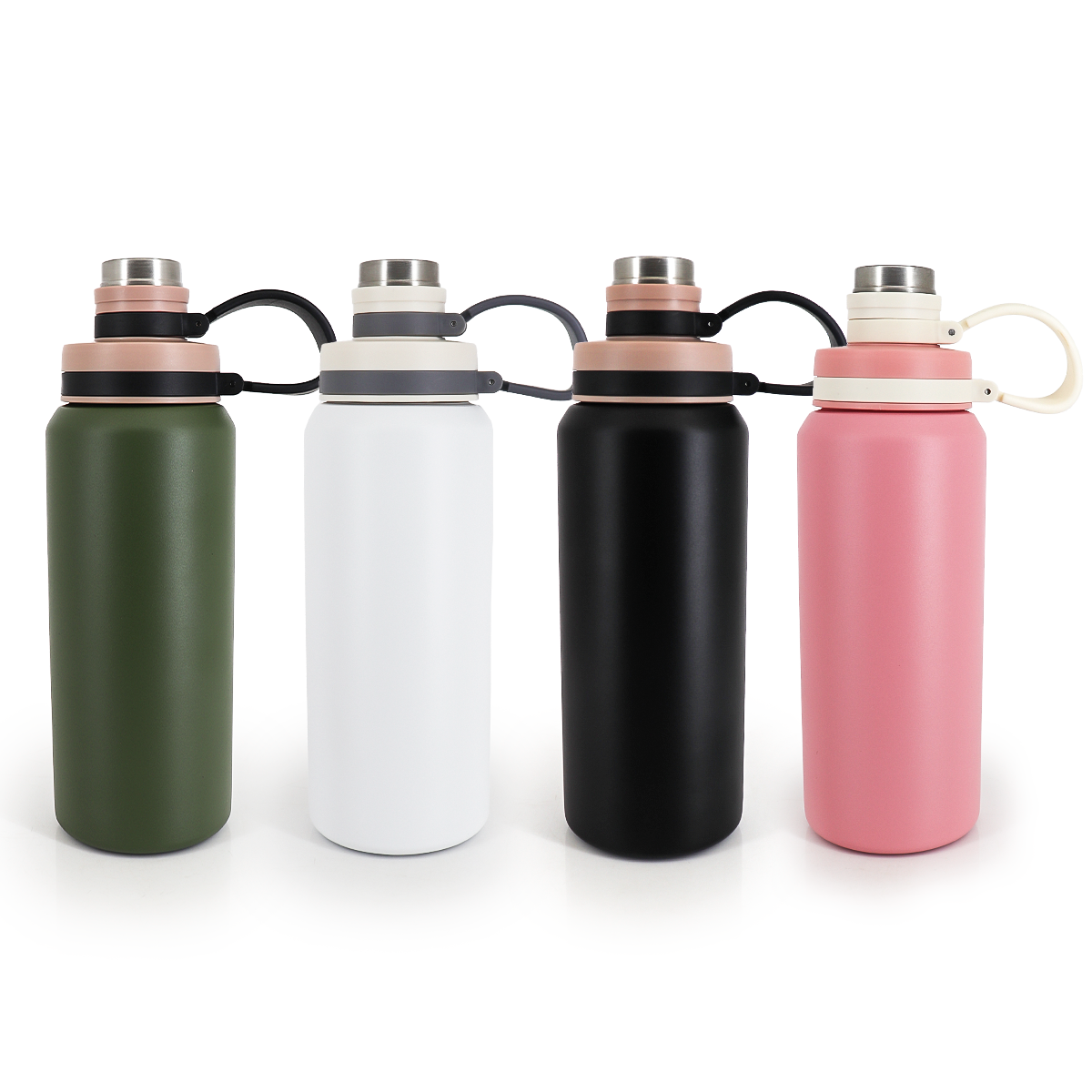 Garrafa térmica com alça de silicone